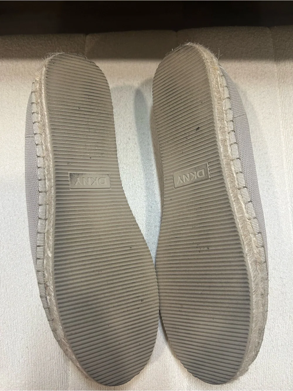 DKNY Taupe Knit Slip-On Espadrille Flats